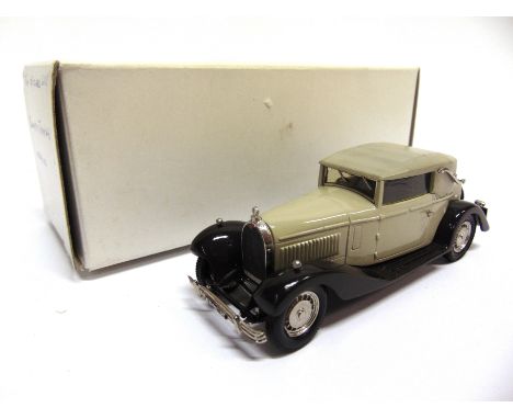 [WHITE METAL]. A 1/43 SCALE TIN WIZARD NO.3.01, BUGATTI TYPE 46 CABRIOLET fawn with a dark brown chassis, mint or near mint, 