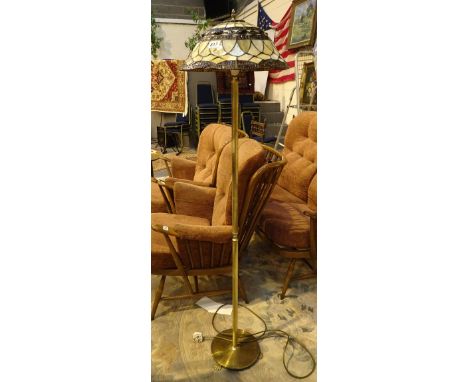 Standard lamp with stained glass shade
