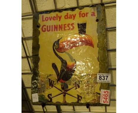 Reproduction Guiness advertising print on slate