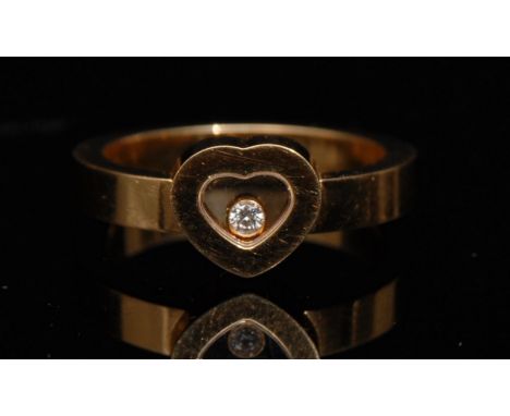 A Chopard Happy diamond ring, 18ct gold shank, size P, serial No 2881892/82/4354-20, stamped 750, 8.9g gross