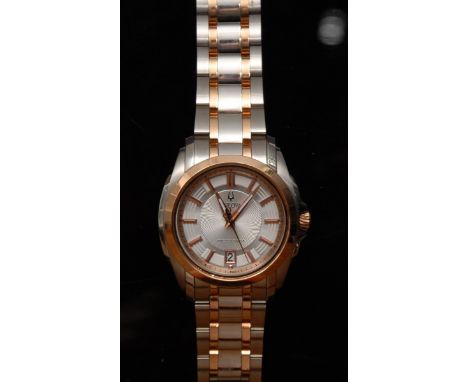 Bulova - a gentleman's Precisionist Longwood 98B141 wristwatch, silvered dial, rose baton markers, sweeping centre seconds, l