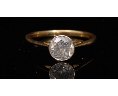 A diamond solitaire ring, round brilliant cut, approx 1ct, 18ct gold shank, size N, 2.5g gross