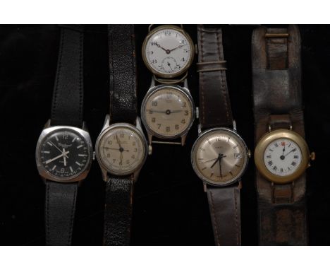 Watches - a vintage Sicura stainless steel wristwatch, cream dial, Arabic numerals, minute track, centre seconds, manual move