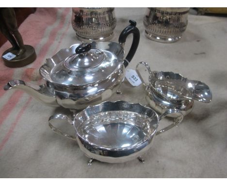 A THREE PIECE PLATED TEA SERVICE manufactured in Birmingham
