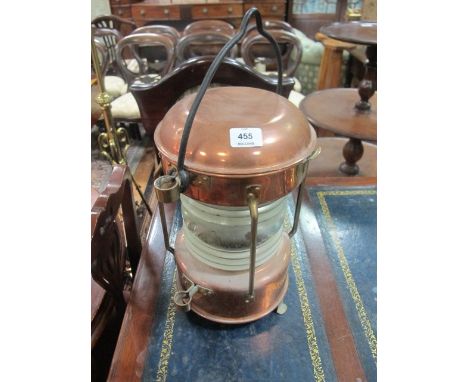 TWO COPPER SHIPS LAMPS Meteorite model and a later lamp (2)