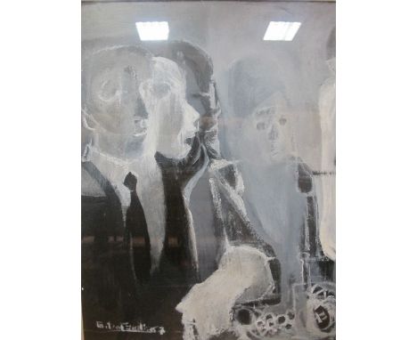 G DE-GRANDIS ???
Abstract Composition with Figures
Monochrome
Signed and Dated '67
Oil on Panel
64cm x 51cm