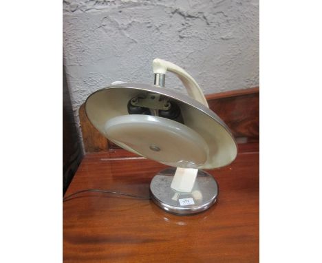 A WHITE ENAMEL AND CHROME SWIVEL LAMP c.1960's
