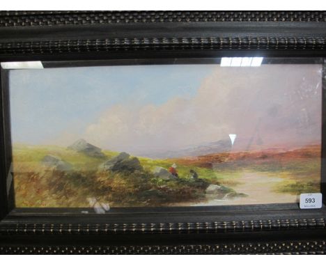 G SHAW 
Heath Scene with Figures
Signed Lower Left
Oil on Board
25cm x 52cm
