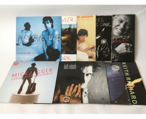 A collection of Rolling Stones solo LPs including some heavyweight 180g examples.