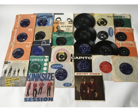 A collection of 7inch singles and EPs from the 1960s and later including The Kinks, The Rolling Stones, The Animals and other