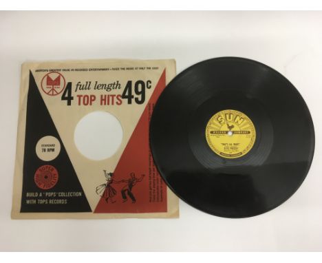 An incredibly rare 1954 first US issue of Elvis Presley's debut single 'That's All Right' on 10 inch shellac and released on 