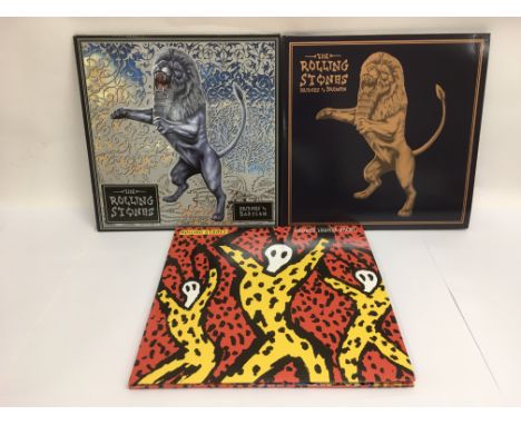 Three Rolling Stones LPs comprising 'Bridges To Babylon', 'Voodoo Lounge Uncut' and 'Bridges To Bremen', all in a NM conditio