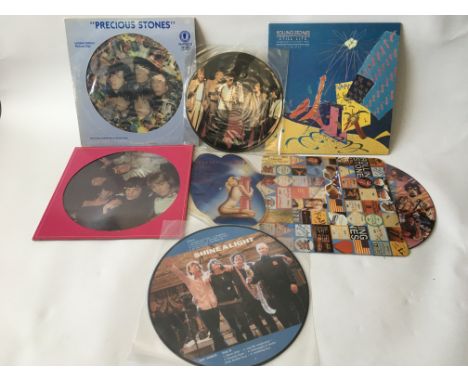 A small collection of Rolling Stones picture discs.