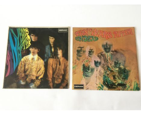 Two first UK pressings of Ten Years After LPs comprising their self titled album and 'Undead'. Light surface marks to both, s