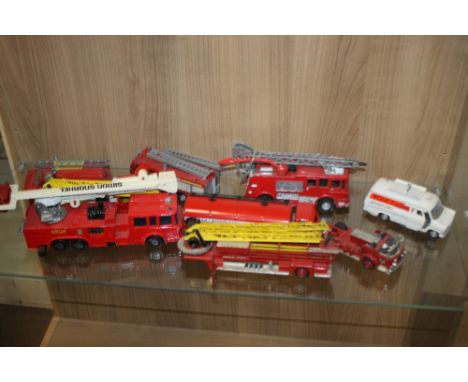 A COLLECTION OF VARIOUS DIECAST EMERGENCY VEHICLES, BY MATCHBOX, DINKY AND CORGI, to include Merryweather Marquis Fire Tender