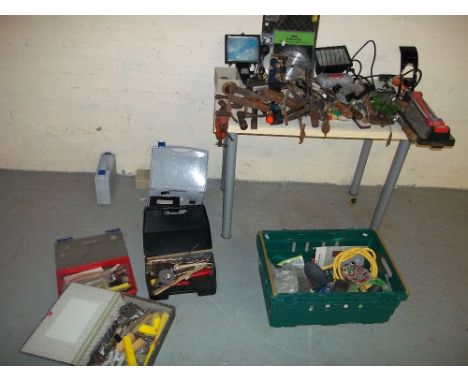 A SELECTION OF TOOLS TO INCLUDE TOOL BOXES
