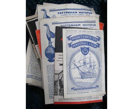 1950s Football Programmes, including 50-1 Manchester United v. Arsenal. Tottenham v. Charlton. 53-4 Arsenal v. Manchester Uni