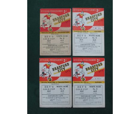Bradford City Home Programmes, 1949-50 programmes v. Fleetwood - F.A Cup, Doncaster, Darlington, together with 50-1 v. Shrews