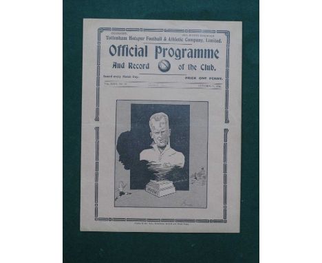 1936 Tottenham Hotspur v. Bradford City Four Page Programme, for the Division 2 fixture, dated 31st October 1936.
