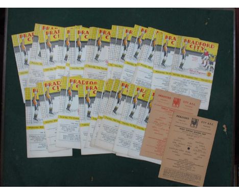 Bradford City Home Programmes, 1959-60 twenty-three league issues. F.A Cup v. Barnsley, Rochdale, Everton, Bournemouth, Burnl