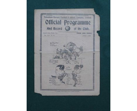 1933 Tottenham Hotspur v. Bradford City Four Page Programme, for the Division 2 fixture, dated April 8th, 1933, (edge tears).