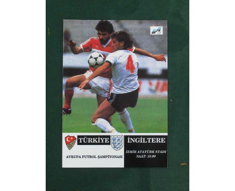 1991 Turkey v. England, football brochure/programme for the game at Izmir, dated 1st May, 1991. England won 1 - 0.