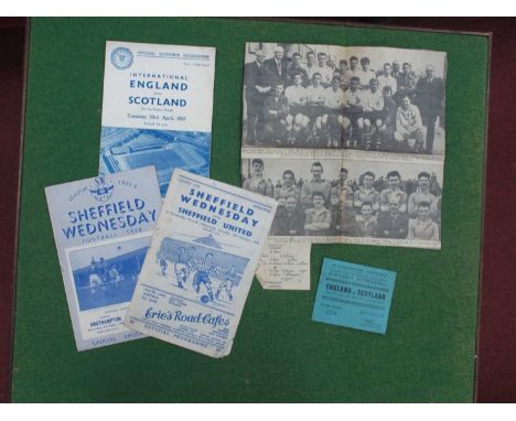 1949 Sheffield Wednesday v, Sheffield United Programme, for The County Cup Semi-Final (grubby), 1951-2 v. Southampton/Birming
