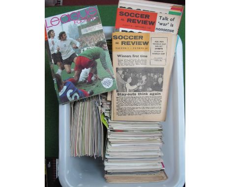 Soccer Reviews and Football League Reviews, 1965 and later, approximately 400:- One Box
