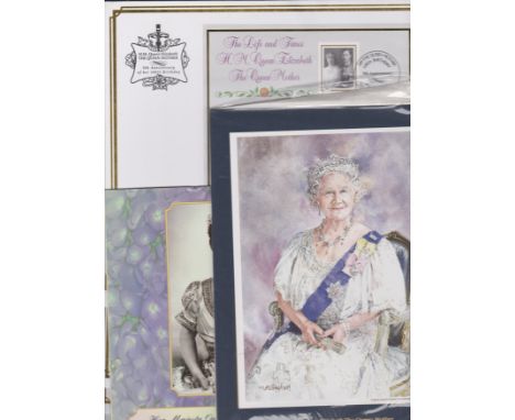 1999 Queen Elizabeth the Queen Mother's Century - large formal postcard IOM post folder containing S.G. 875-880 u/m set, S.G.