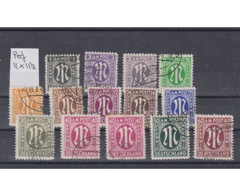 Germany - Allied Occupation 1945-46 British/American Zones Brunswick Print Perf 11 x 11 1/2, S.G. A16a, A17a x 12, A19a-A20a,