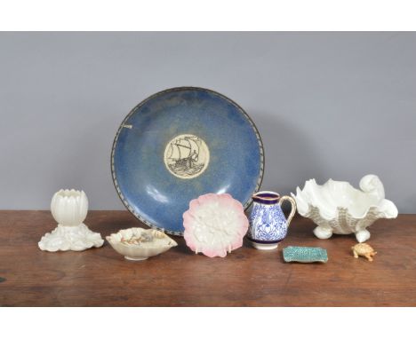 A group of late 19th and early 20th century Royal Worcester porcelain,  including a Lily pattern sparrow beak jug, a blush iv