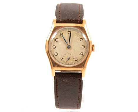 Two gentlemen's vintage wristwatches, Tissot &amp; Fils - a gentleman's 9 carat yellow gold wristwatch, 24mm circular Arabic 