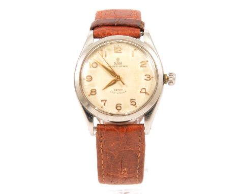 Tudor - a gentleman's Oyster Prince wristwatch, cream arabic numeral dial with centre seconds hand in a 33mm steel case with 