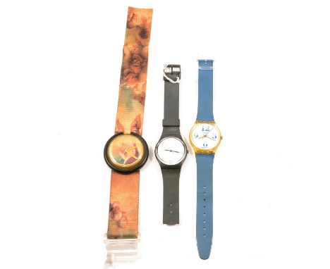 A collection of vintage Swatch wristwatches and ephemera, a collection of vintage Swatch wristwatches, quartz movements, most