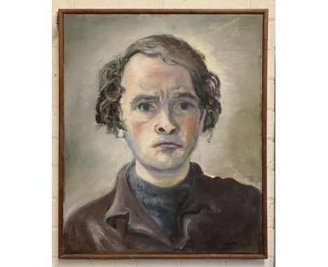 OIL ON CANVAS OF PORTRAIT OF MAN - SIGNED BY ALAN MAPSTONE 50CMS X 60CMS