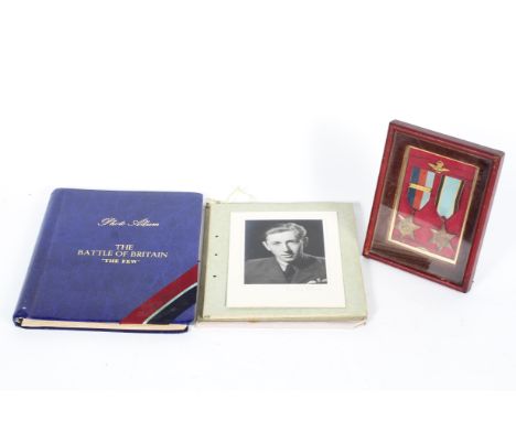 A set of two framed Battle of Britain (10th July - 31 October 1940) medals and extensive information, photos and albums relat