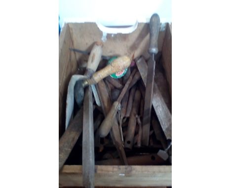 Box of vintage hand tools