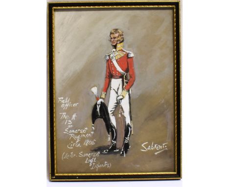 MILITARIA - 'SABREUR' (20TH CENTURY)  'Field Officer, The 13th or Somerset Regiment circa 1805 (later Somerset Light Infantry