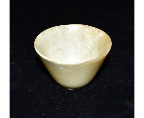 A CHINESE JADE CUP  9cm diameter at widest Condition Report : some restoration to rim - refer to photos Condition reports are