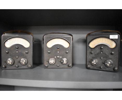 Three early plastic vintage multimetres, ' Universal Avometer'.
