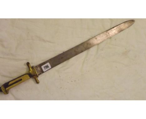 Brass hilted sword  bayonet no scabbard    