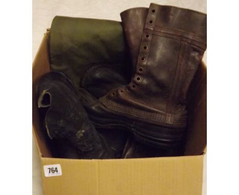 Old American army boots etc.     
