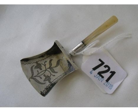 Georgian caddy spoon with mop handle 1808 by WP  