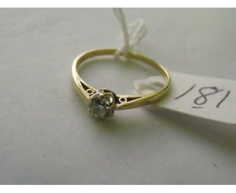 18ct gold diamond solitaire ring  approx size 'R'        