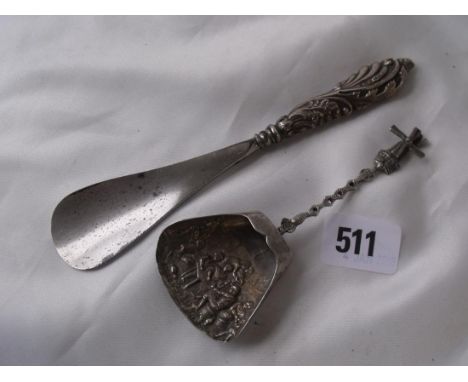 Dutch caddy spoon import mark Lon. 1903 and another      