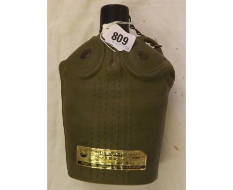 An Empty Jim Bean Whisky bottle in the form of us    army bottle        