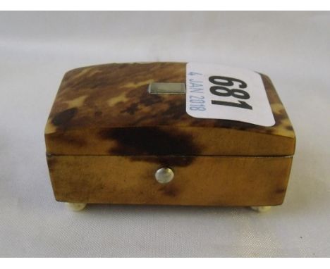 Victorian tortoiseshell patch box 2.5” wide     