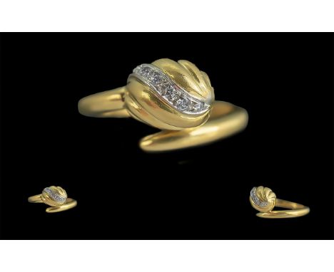 Cartier Ladies 18ct Gold Diamond Set Ring, signed Cartier to interior of shank, plus full hallmark for 18ct; ring size E (sma