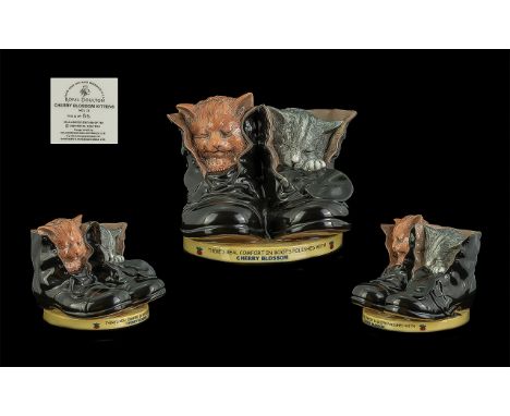 Royal Doulton Hand Painted Advertising Porcelain Figure. Ltd Edition. Cherry Blossom Kittens, Model 23. This Figure Is Number