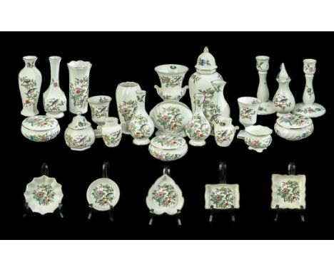 Aynsley Collection of Fine English Bone China Pieces (26), various shapes and sizes, 'Pembroke' design, includes vases, jars,